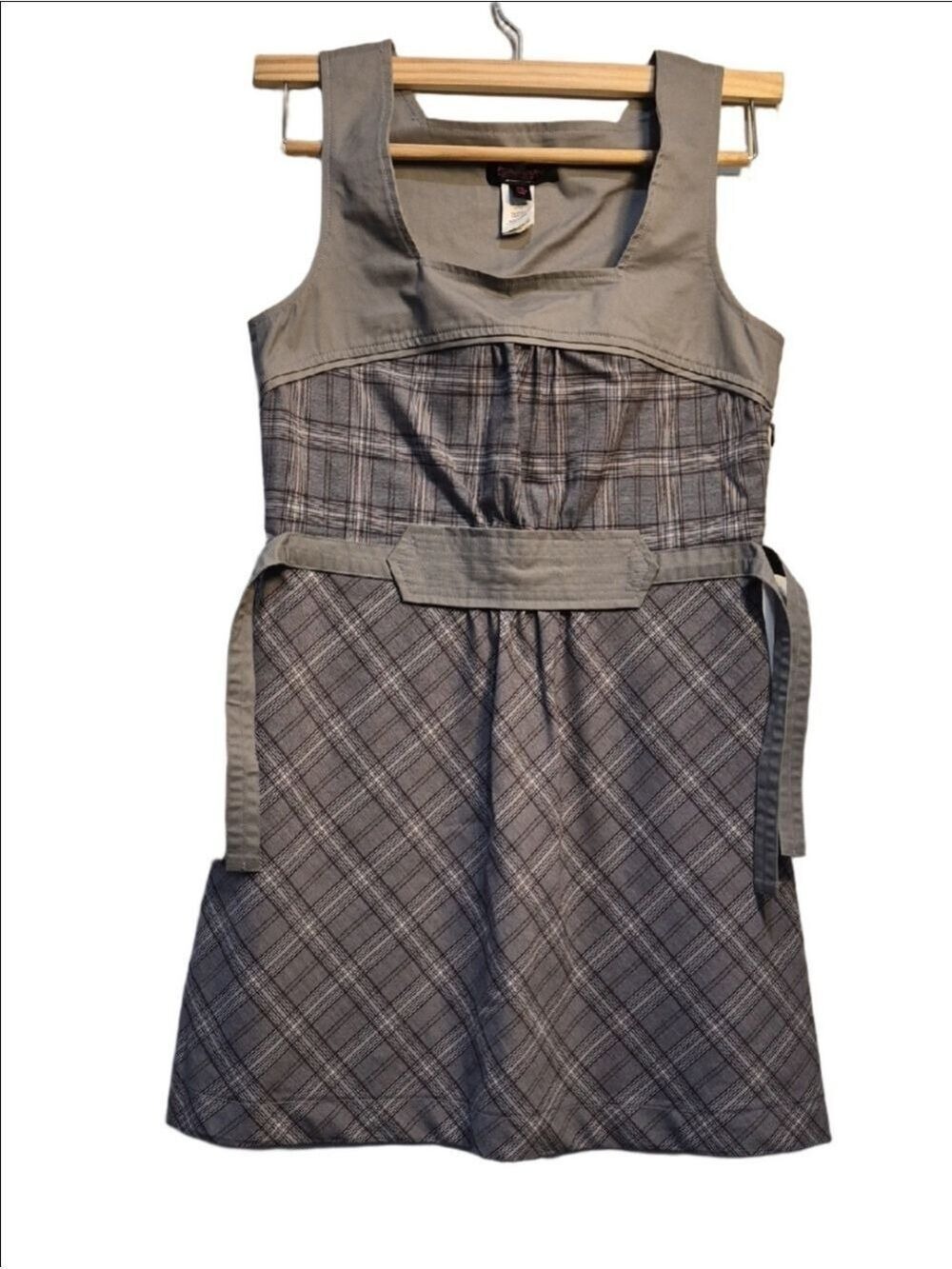 Point Zero By Nicole Benisti Plaid A-Line Dress with Waist Tie